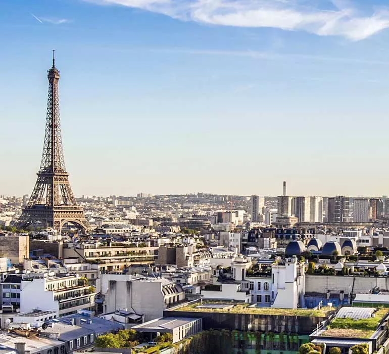 Aerial view of the city of Paris