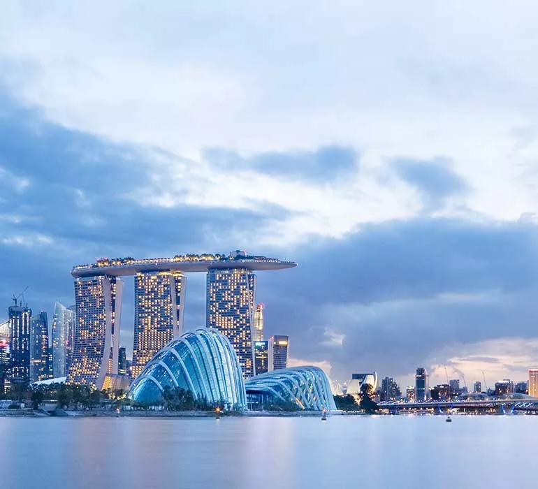 Aerial view of the city of Singapore